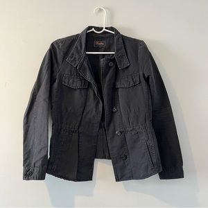 Madewell utility chore jacket cinch Buckley tailors black cotton linen xs xsmall
